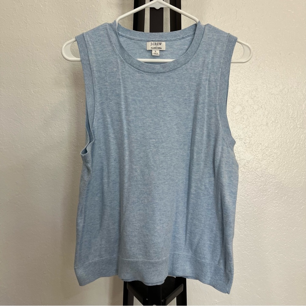 J. Crew Cotton Light Blue Sleeveless Shell Sweater